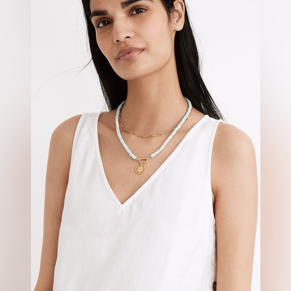 Madewell Linen & Cotton Side Button Midi Dress In Lighthouse White SIZE XS - Picture 3 of 14